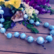Larimar Round Bead Knotted Necklace