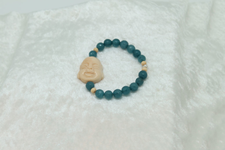 Blue Apatite Throat Chakra Buddha Bracelet #3119