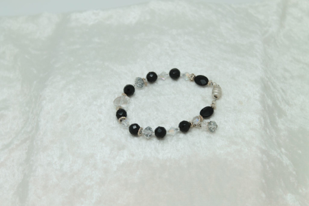 Black Onyx Quartz Crystal Protection Bracelet #3137