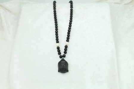 Black Onyx Buddha Head Necklace #3313