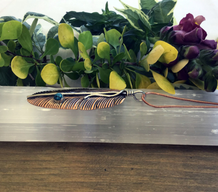 Copper Feather Necklace