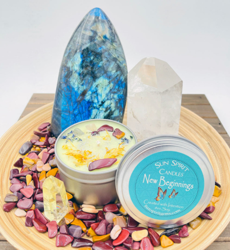 Scented Candle - New Beginnings - by Sun Spirit Gems