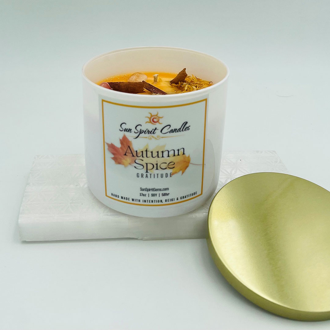 Autumn Spice 17 oz Scented Candle - Sun Spirit Gems & Candles