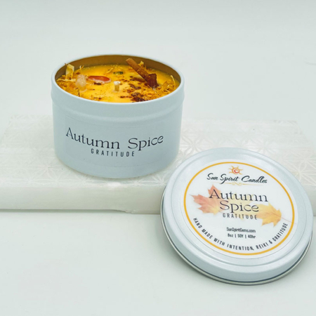 Autumn Spice 8 oz Scented Candle - Sun Spirit Gems & Candles