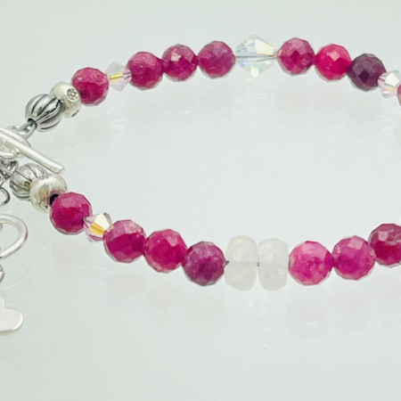 Serenity of the Heart / Ruby & Moonstone Bracelet - Sun Spirit Gems