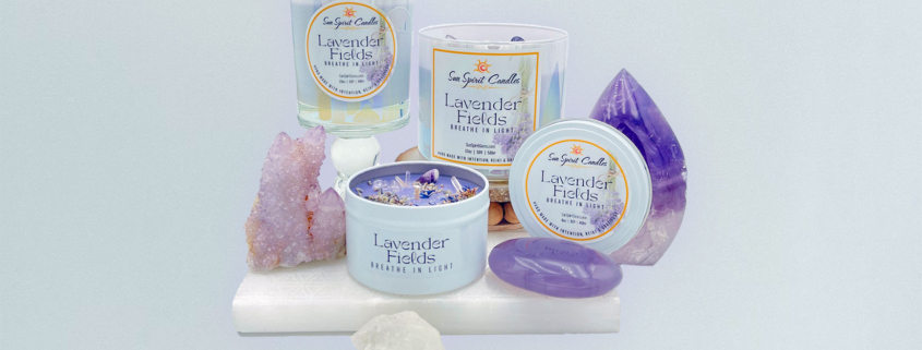 Scented Candles - Sun Spirit Candles & Gems Scented Candles - Lavender Fields - Sun Spirit Candles & Gems