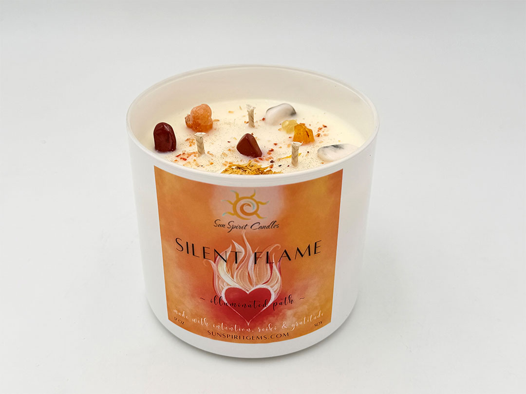 Silent Flame Scented Candle - Sun Spirit Gems & Candles