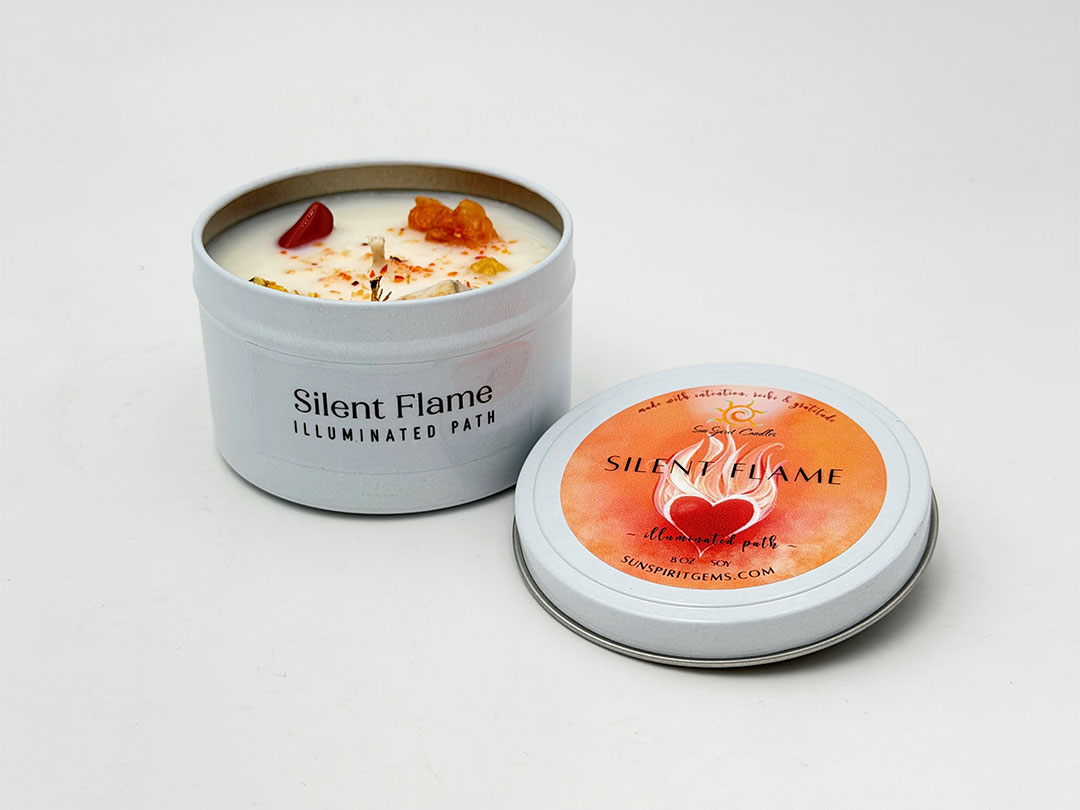 Silent Flame Scented Candle - Sun Spirit Gems & Candles
